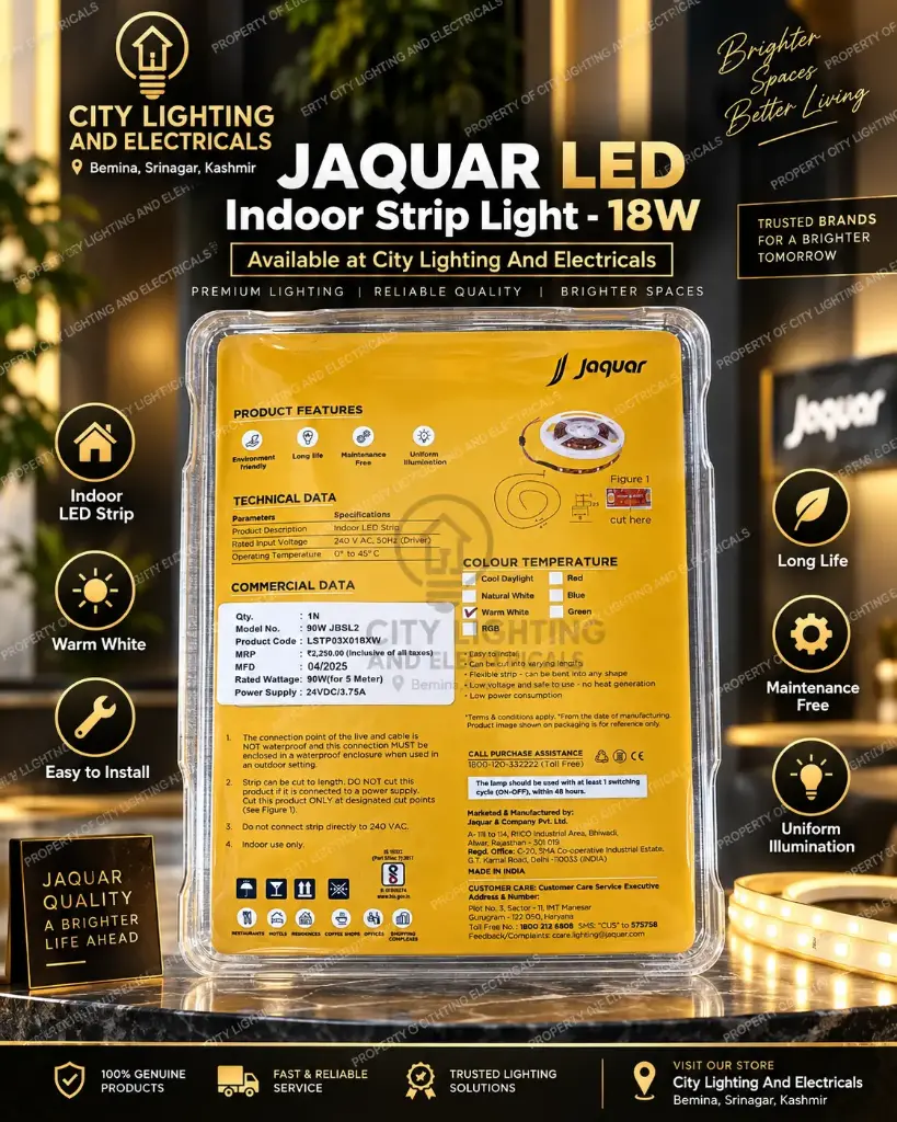 JAQUAR LED Indoor Strip Light - 18W BACK SIDE.webp