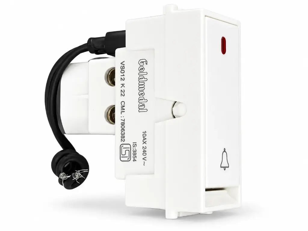 Air Bell Push with Indicator Aero 181005 White_SIDE VIEW.webp