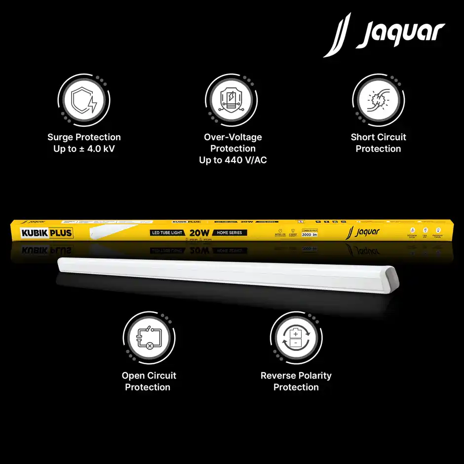 Jaquar Kubik 20W LED Batten 2000 Lumens | Cool White 6500K / Warm White 3000K | 2-Year Warranty