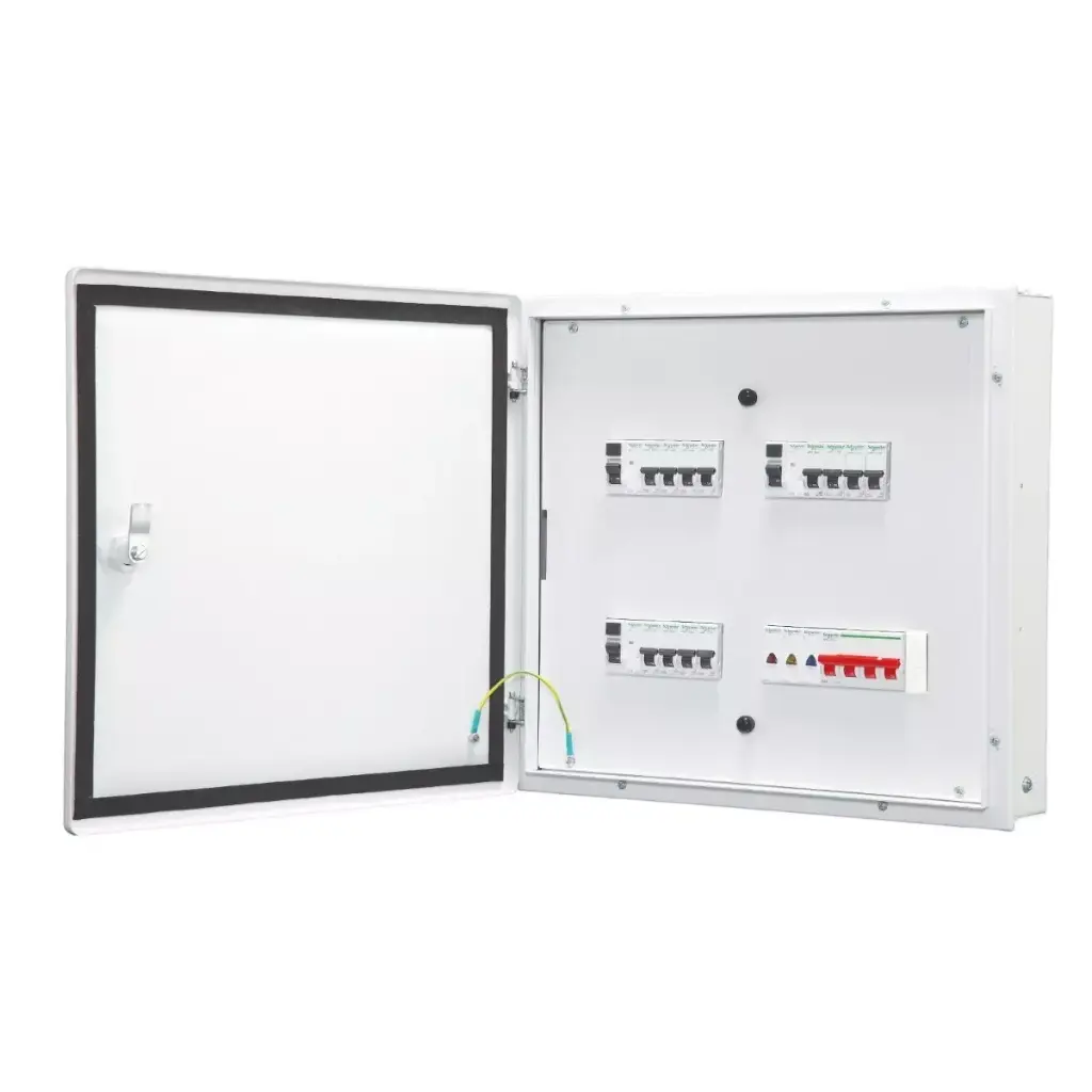 Schneider Electric Acti9K A9KETND04 4 Way TPN Double Door Distribution Board | IP43 Metal DB