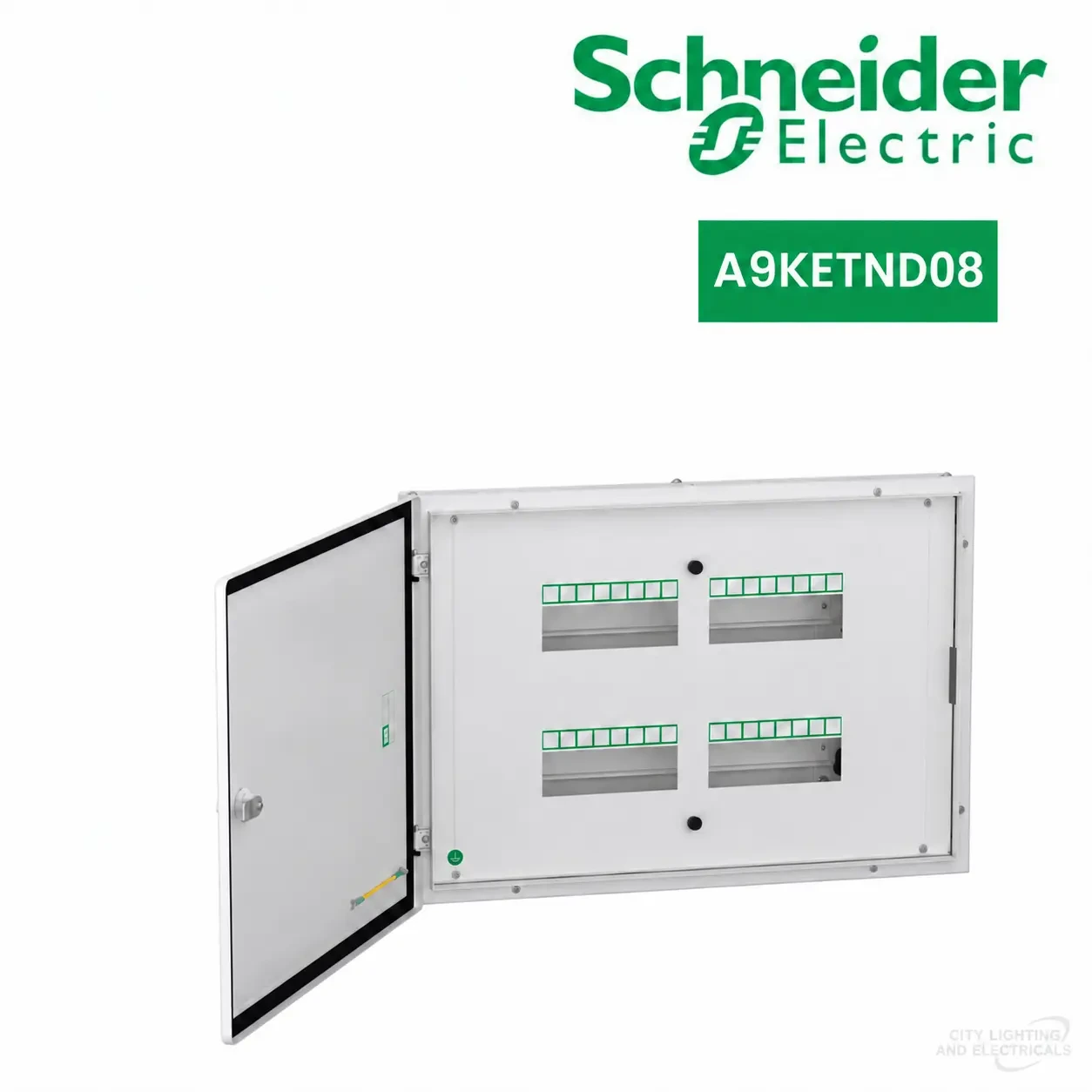Schneider Electric Acti9K A9KETND08 8 Way TPN Double Door Distribution Board | IP43 Metal DB