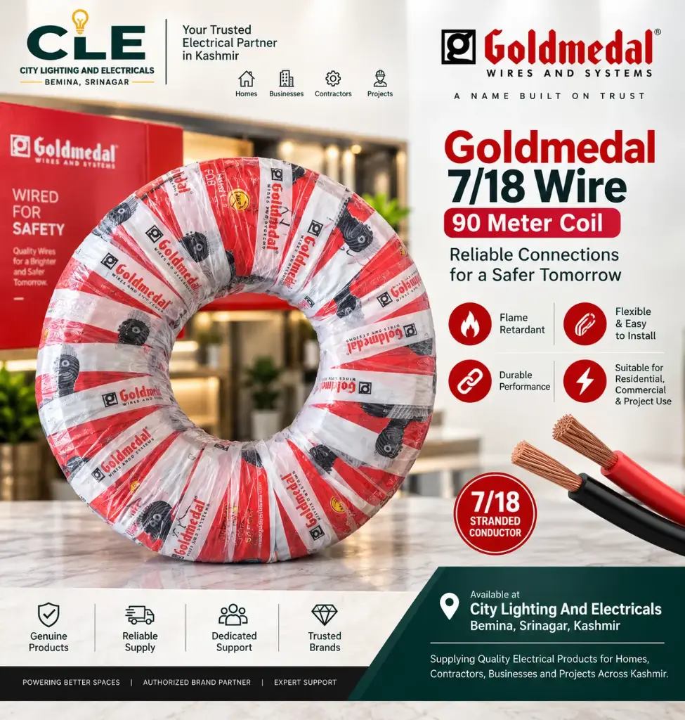 Goldmedal 718 CTS Copper Wire – 90 Meter Coil  City Lighting And Electricals, Srinagar