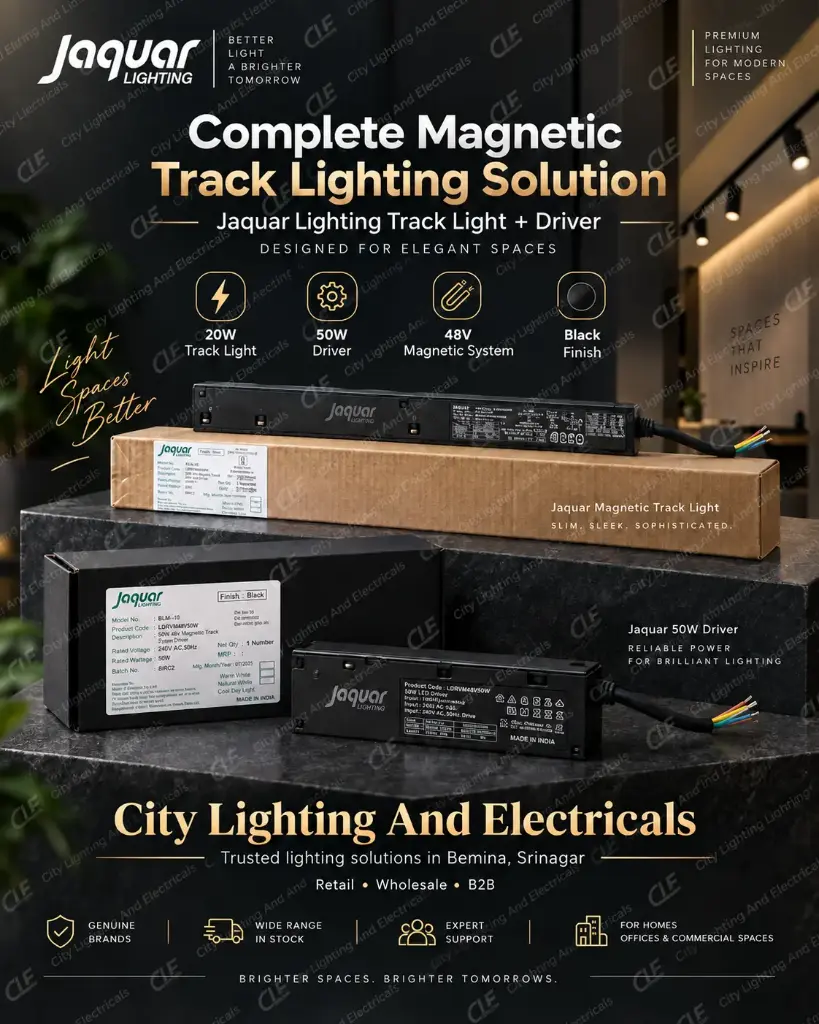 Jaquar Magnetic Track Light 20W | Insta Ray Slim Diffused Fixed Track Light