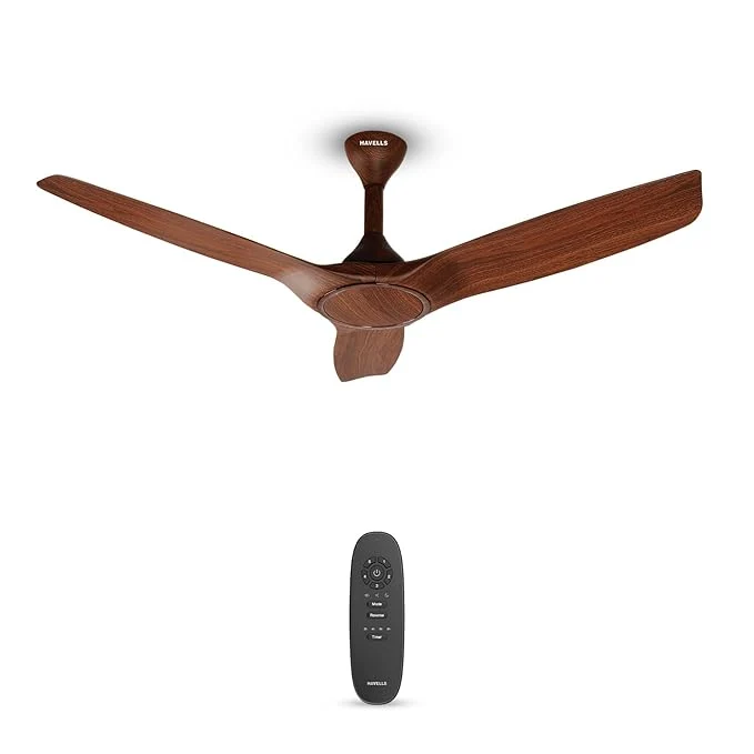 Havells Stealth Air BLDC Wood 1200mm Premium Ceiling Fan with 100% Pure Copper|5 Star Rating|Remote Controlled |Watt: 40|Air Flow: 245 cmm|Speed: 280 RPM|Free Installation |2 Year Warranty