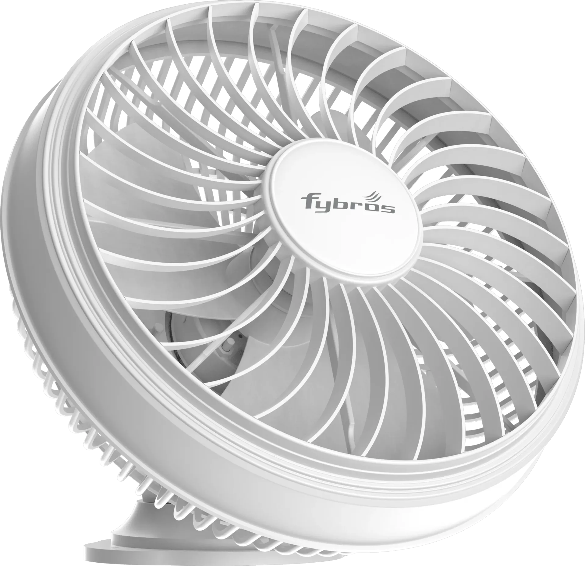 Fybros Gale High-Speed Cabin Fan | 300mm Sweep, 2200 RPM | 360° Rotating Grill | White
