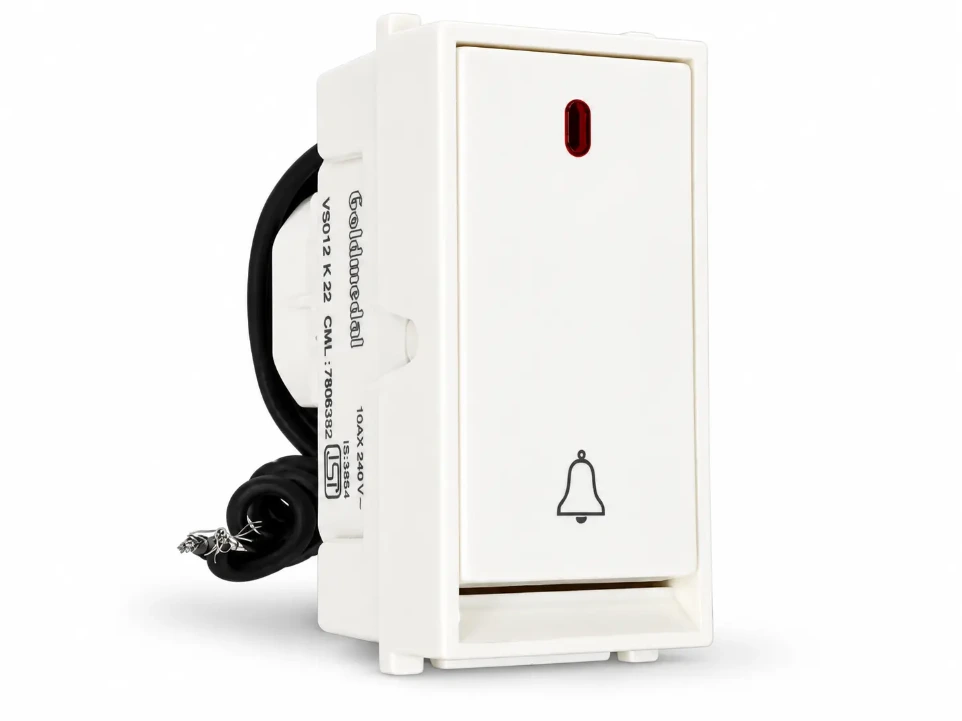 Goldmedal Air Aero 10A Bell Push Switch with Indicator 181005 White | City Lighting And Electricals