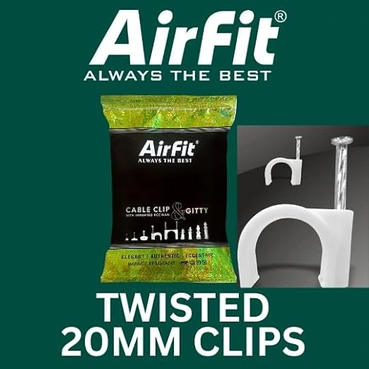 AIRFIT 20mm Cable Clips Pack of 100 | Round Cable Clamps